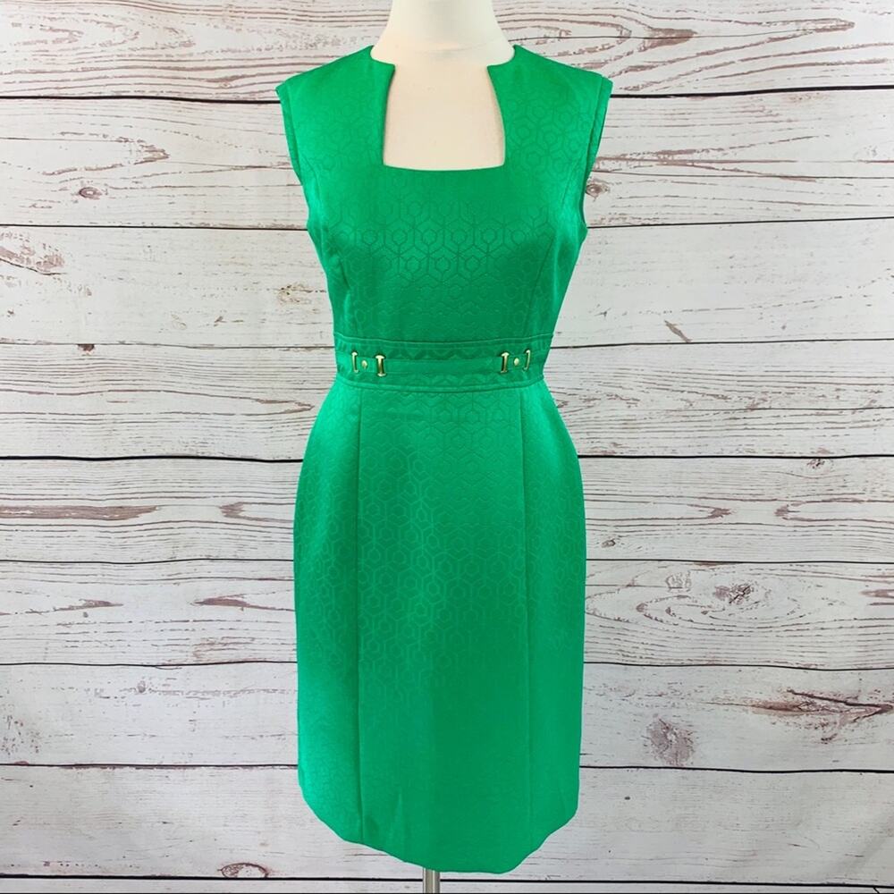 Tahari Arthur S. Levine Green Sheath Dress